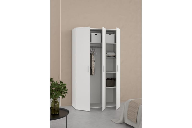 Suntia Garderobe 118x201 cm - Hvid - Opbevaring - Tøjopbevaring - Garderobeskabe