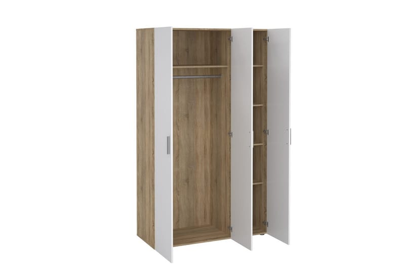 Suntia Garderobe 118x201 cm - Hvid/Natur - Opbevaring - Tøjopbevaring - Garderobeskabe
