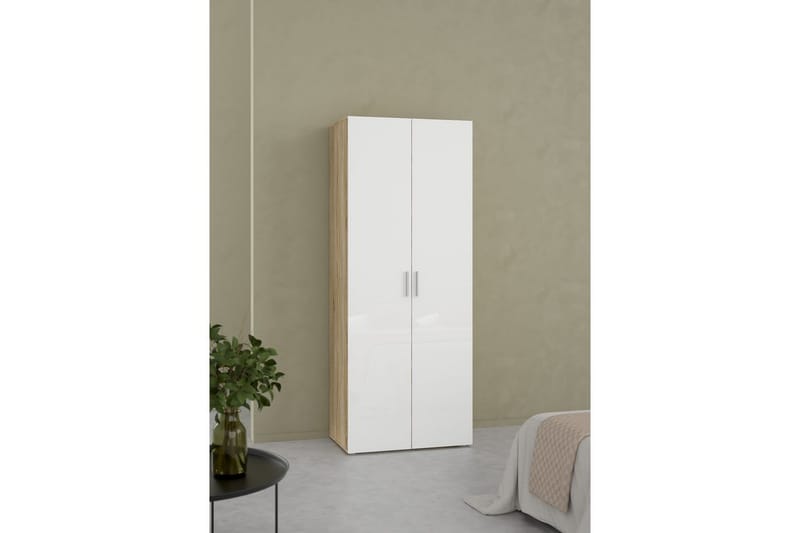 Suntia Garderobe 79x201 cm - Hvid - Opbevaring - Tøjopbevaring - Garderobeskabe
