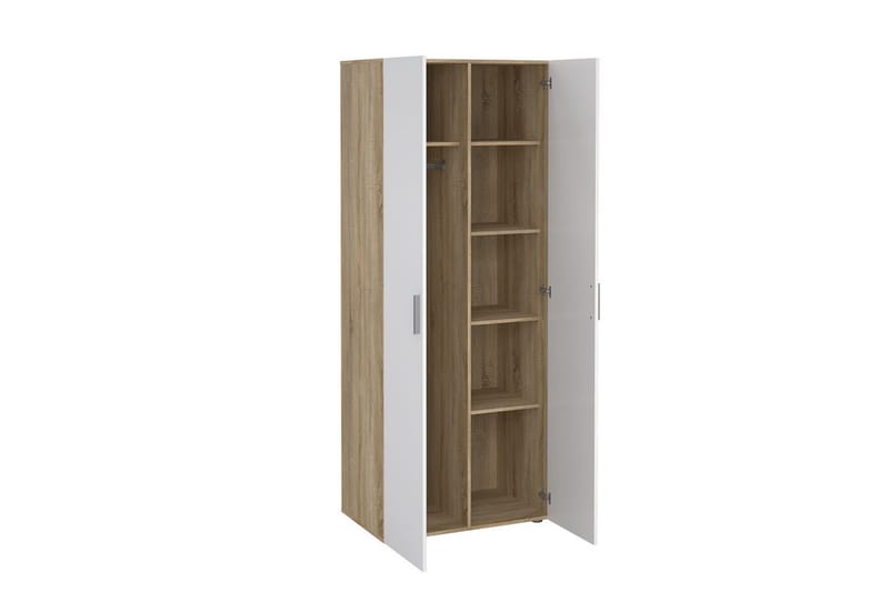 Suntia Garderobe 79x201 cm - Hvid - Opbevaring - Tøjopbevaring - Garderobeskabe