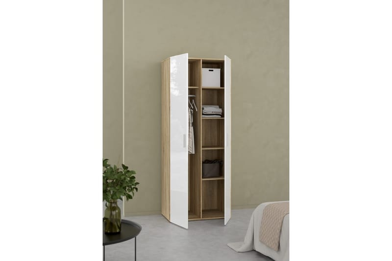 Suntia Garderobe 79x201 cm - Hvid - Opbevaring - Tøjopbevaring - Garderobeskabe