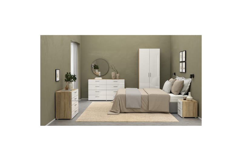 Suntia Garderobe 79x201 cm - Hvid - Opbevaring - Tøjopbevaring - Garderobeskabe
