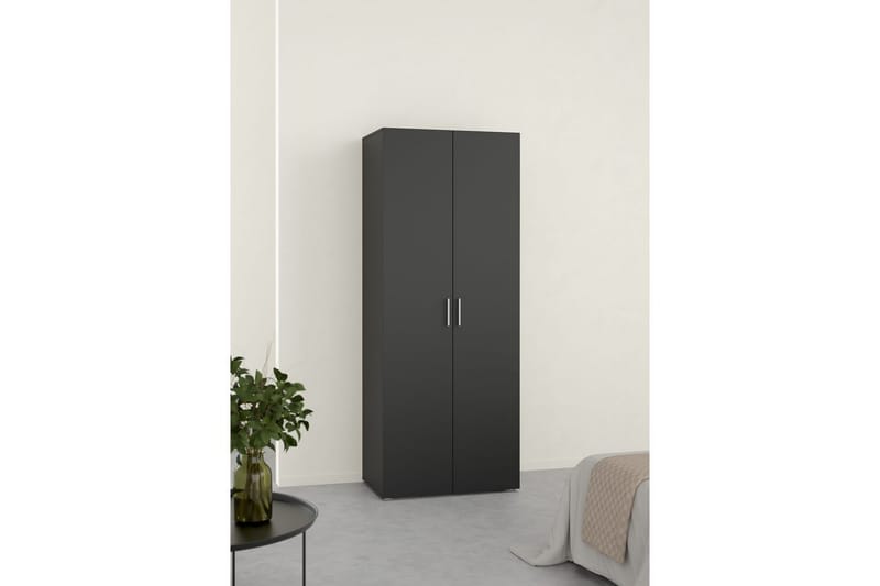 Suntia Garderobe 79x201 cm - Sort - Opbevaring - Tøjopbevaring - Garderobeskabe