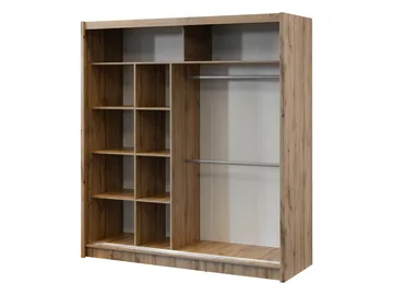 Swanley Garderobeskabeskab med spejl 203x215 cm - Brun/Hvid - Opbevaring - Tøjopbevaring - Garderobeskabe