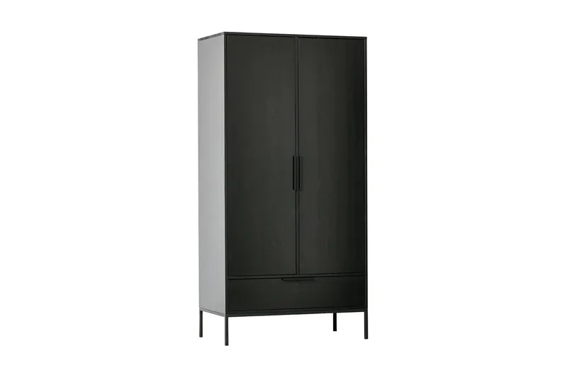 Swichor Garderobeskab 100 cm i Malet Træ, Sort