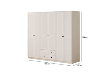Sylvenor Garderobe 210x184 cm - Mat Hvid - Opbevaring - Tøjopbevaring - Garderobeskabe