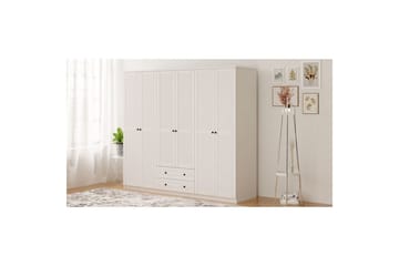 Sylvenor Garderobe 210x184 cm - Mat Hvid - Opbevaring - Tøjopbevaring - Garderobeskabe
