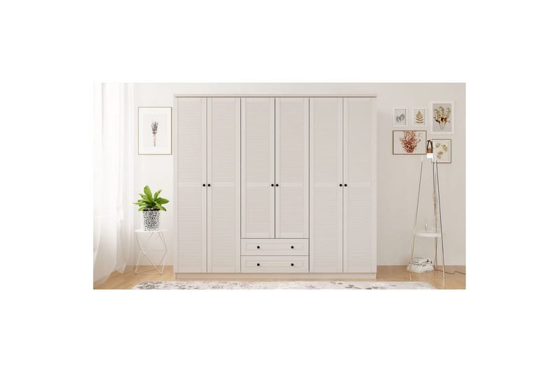 Sylvenor Garderobe 210x210 cm - Mat Hvid - Opbevaring - Tøjopbevaring - Garderobeskabe