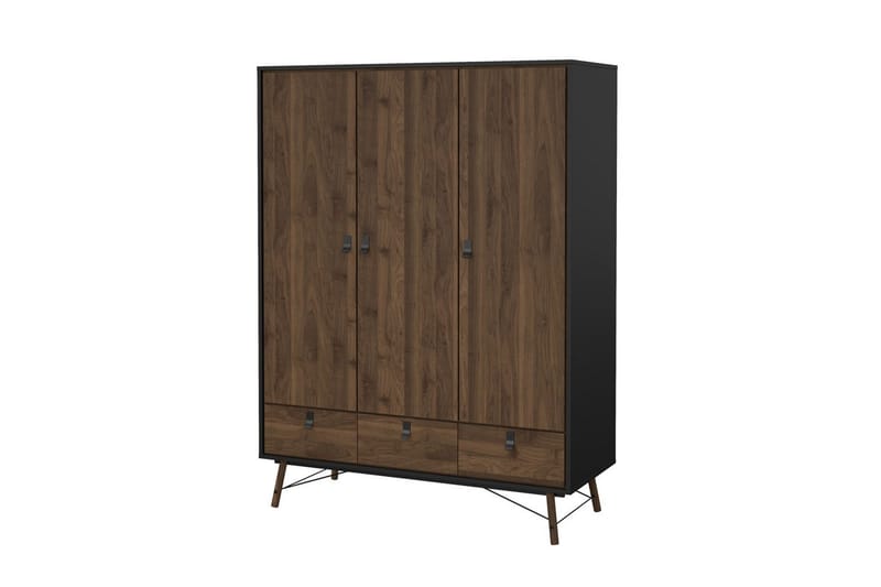 Tadami Garderobe 150x200 cm - Sort/Natur - Opbevaring - Tøjopbevaring - Garderobeskabe