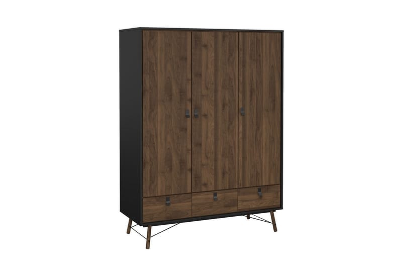 Tadami Garderobe 150x200 cm - Sort/Natur - Opbevaring - Tøjopbevaring - Garderobeskabe