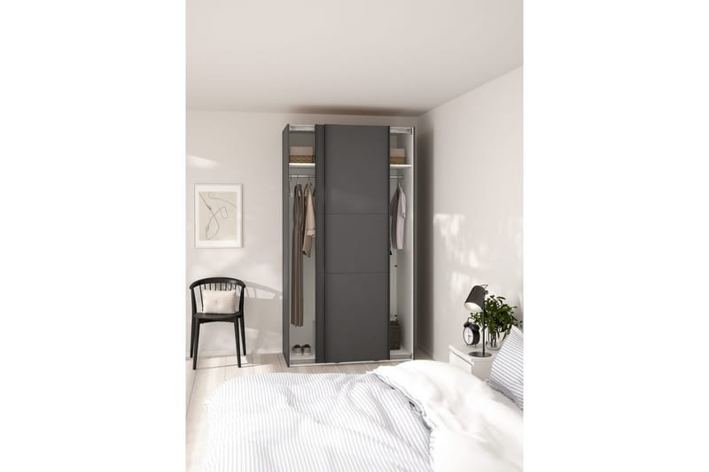 Takeru Garderobe 119x221 cm - Grå - Opbevaring - Tøjopbevaring - Garderobeskabe