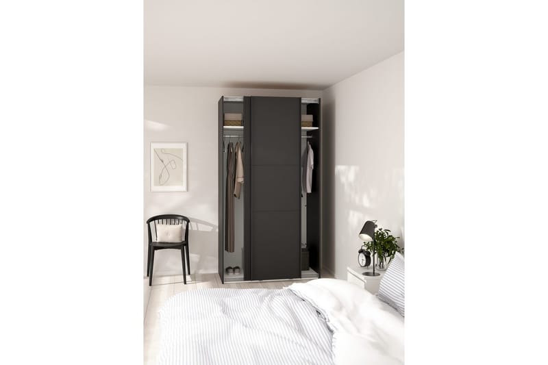 Takeru Garderobe 119x221 cm - Sort - Opbevaring - Tøjopbevaring - Garderobeskabe