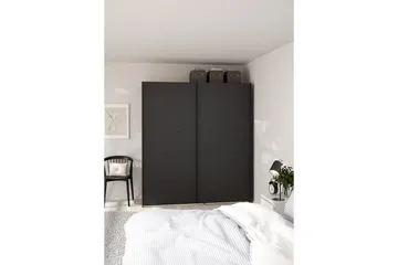 Takeru Garderobe 179x200 cm - Sort - Opbevaring - Tøjopbevaring - Garderobeskabe