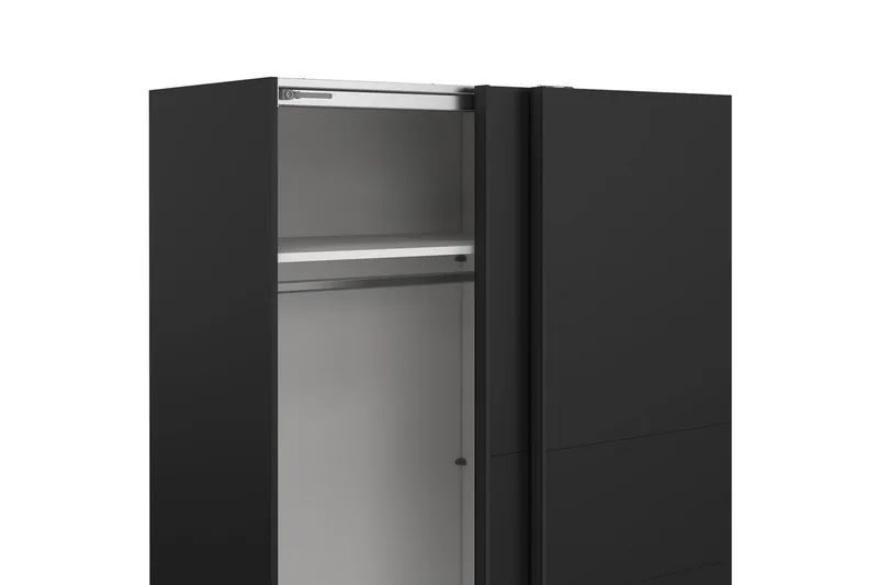 Takeru Garderobe 179x200 cm - Sort - Opbevaring - Tøjopbevaring - Garderobeskabe