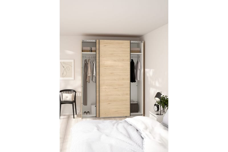 Takeru Garderobe 179x221 cm - Lysebrun - Opbevaring - Tøjopbevaring - Garderobeskabe