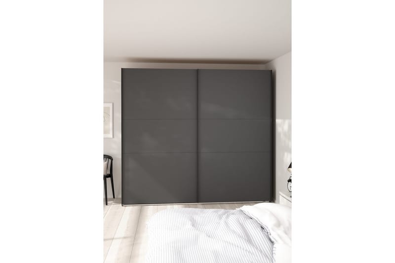Takeru Garderobe 244x221 cm - Grå - Opbevaring - Tøjopbevaring - Garderobeskabe
