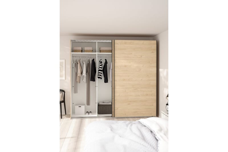 Takeru Garderobe 244x221 cm - Lysebrun - Opbevaring - Tøjopbevaring - Garderobeskabe