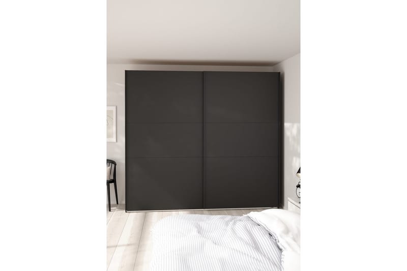 Takeru Garderobe 244x221 cm - Sort - Opbevaring - Tøjopbevaring - Garderobeskabe