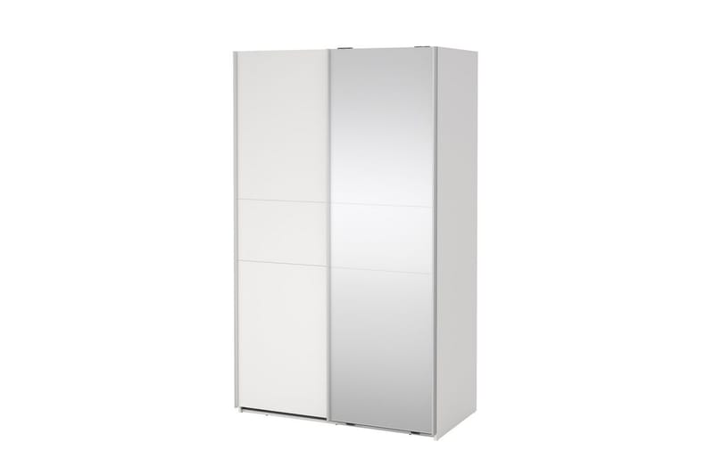 Takeru Garderobe med Spejl 119x200 cm - Hvid - Opbevaring - Tøjopbevaring - Garderobeskabe