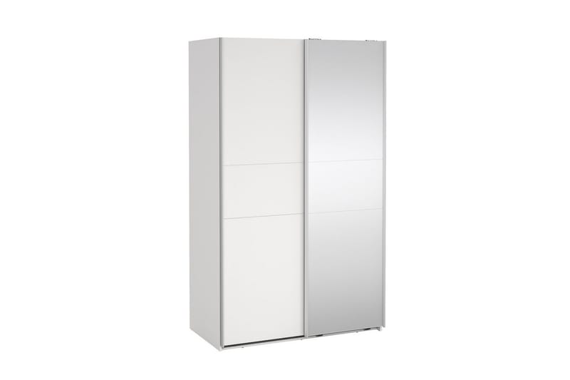 Takeru Garderobe med Spejl 119x200 cm - Hvid - Opbevaring - Tøjopbevaring - Garderobeskabe