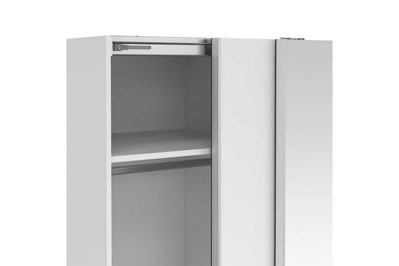 Takeru Garderobe med Spejl 119x200 cm - Hvid - Opbevaring - Tøjopbevaring - Garderobeskabe