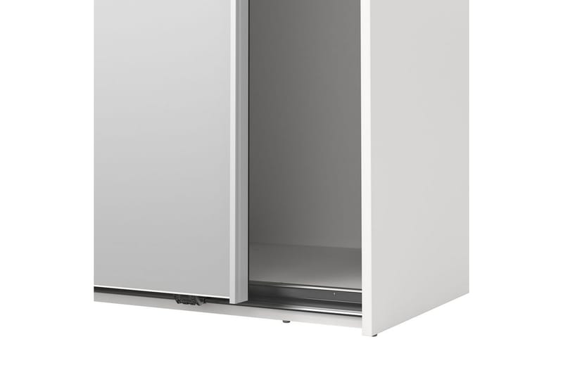 Takeru Garderobe med Spejl 119x200 cm - Hvid - Opbevaring - Tøjopbevaring - Garderobeskabe