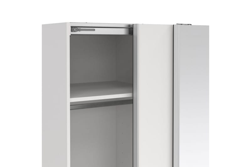 Takeru Garderobe med Spejl 119x200 cm - Hvid - Opbevaring - Tøjopbevaring - Garderobeskabe