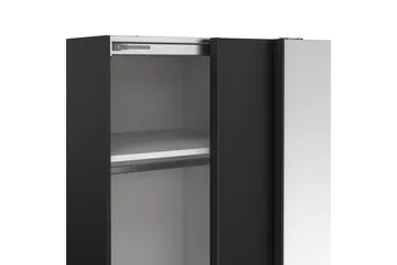 Takeru Garderobe med Spejl 119x200 cm - Sort - Opbevaring - Tøjopbevaring - Garderobeskabe