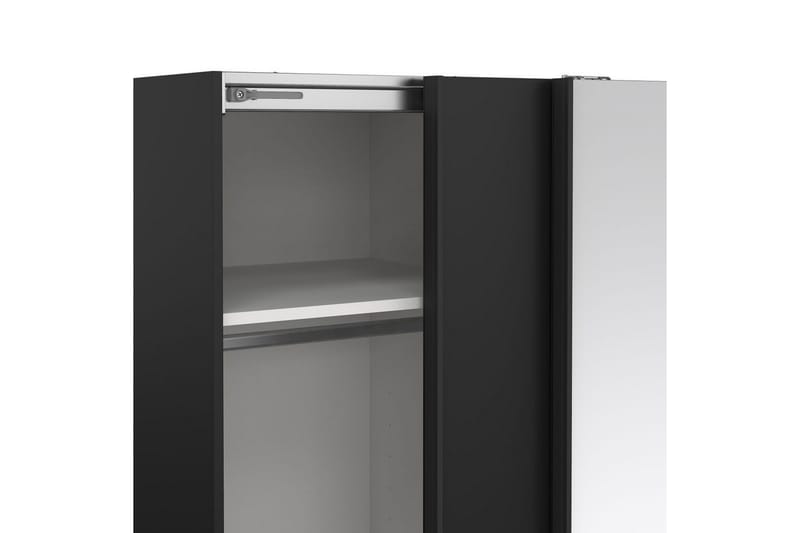 Takeru Garderobe med Spejl 119x200 cm - Sort - Opbevaring - Tøjopbevaring - Garderobeskabe