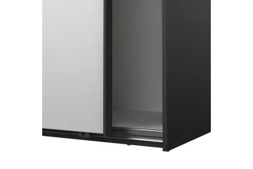 Takeru Garderobe med Spejl 119x200 cm - Sort - Opbevaring - Tøjopbevaring - Garderobeskabe