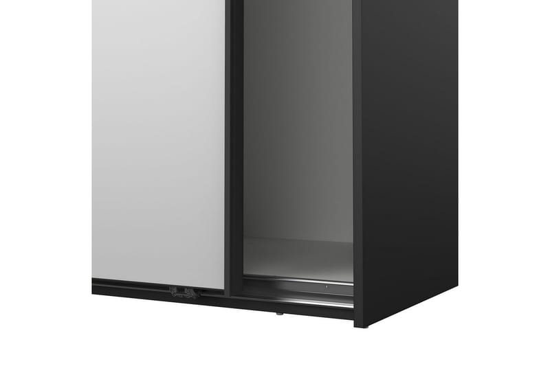 Takeru Garderobe med Spejl 119x200 cm - Sort - Opbevaring - Tøjopbevaring - Garderobeskabe