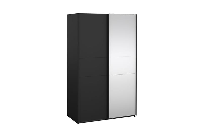 Takeru Garderobe med Spejl 119x200 cm - Sort - Opbevaring - Tøjopbevaring - Garderobeskabe