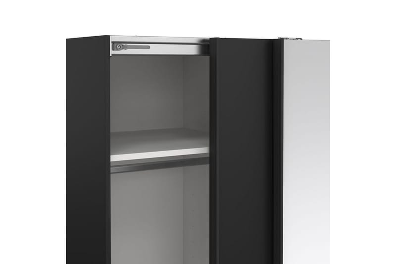 Takeru Garderobe med Spejl 119x200 cm - Sort - Opbevaring - Tøjopbevaring - Garderobeskabe