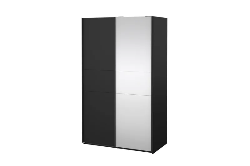 Takeru Garderobe med Spejl 119x200 cm, Sort