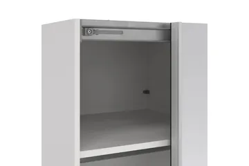 Takeru Garderobe med Spejl 119x220 cm - Hvid - Opbevaring - Tøjopbevaring - Garderobeskabe