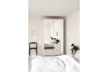 Takeru Garderobe med Spejl 119x220 cm - Hvid - Opbevaring - Tøjopbevaring - Garderobeskabe