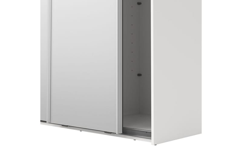 Takeru Garderobe med Spejl 119x220 cm - Hvid - Opbevaring - Tøjopbevaring - Garderobeskabe