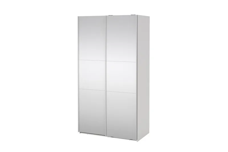 Takeru Garderobe med Spejl 119x220 cm - Hvid - Opbevaring - Tøjopbevaring - Garderobeskabe