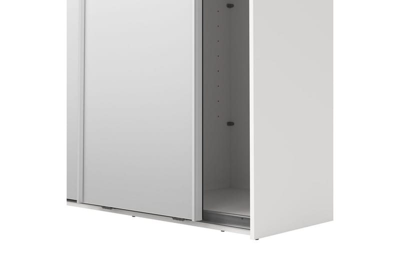 Takeru Garderobe med Spejl 119x220 cm - Hvid - Opbevaring - Tøjopbevaring - Garderobeskabe