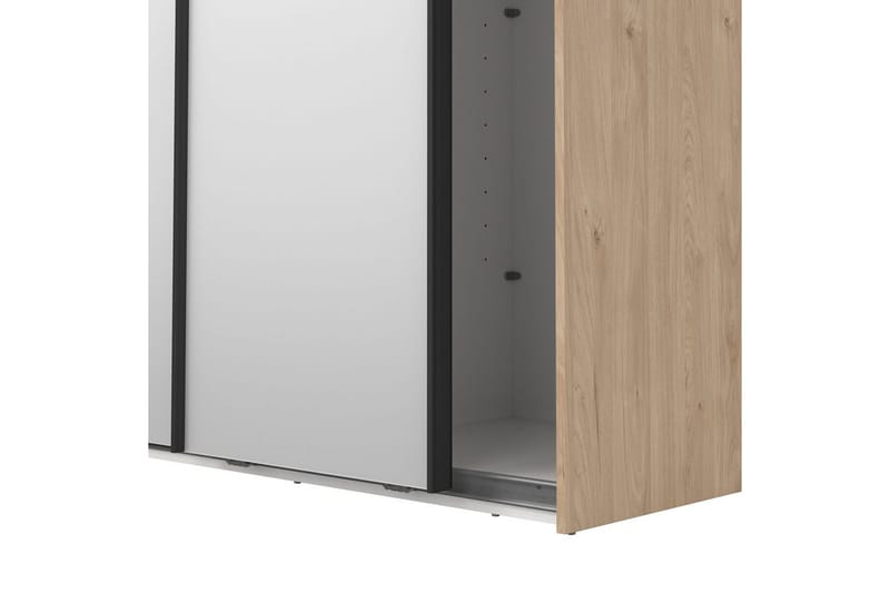Takeru Garderobe med Spejl 119x220 cm - Natur - Opbevaring - Tøjopbevaring - Garderobeskabe