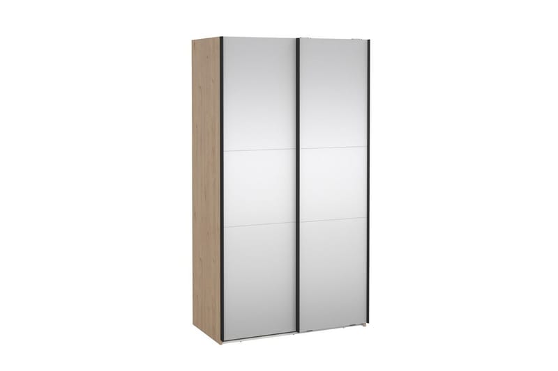 Takeru Garderobe med Spejl 119x220 cm - Natur - Opbevaring - Tøjopbevaring - Garderobeskabe