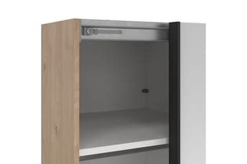 Takeru Garderobe med Spejl 119x220 cm - Natur - Opbevaring - Tøjopbevaring - Garderobeskabe