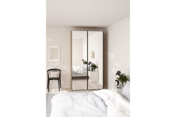 Takeru Garderobe med Spejl 119x220 cm - Natur - Opbevaring - Tøjopbevaring - Garderobeskabe