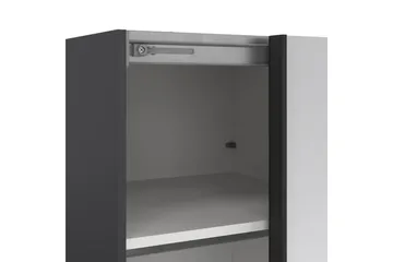 Takeru Garderobe med Spejl 119x220 cm - Sort - Opbevaring - Tøjopbevaring - Garderobeskabe