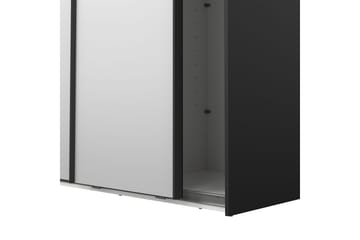 Takeru Garderobe med Spejl 119x220 cm - Sort - Opbevaring - Tøjopbevaring - Garderobeskabe