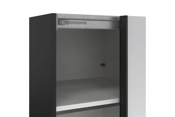 Takeru Garderobe med Spejl 119x220 cm - Sort - Opbevaring - Tøjopbevaring - Garderobeskabe