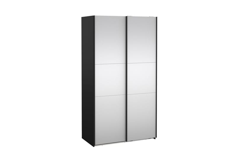 Takeru Garderobe med Spejl 119x220 cm - Sort - Opbevaring - Tøjopbevaring - Garderobeskabe