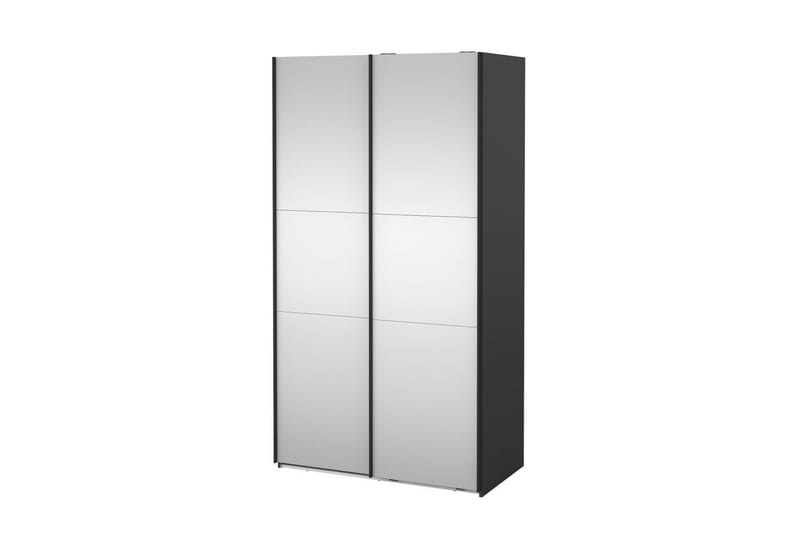 Takeru Garderobe med Spejl 119x220 cm - Sort - Opbevaring - Tøjopbevaring - Garderobeskabe