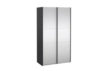 Takeru Garderobe med Spejl 119x220 cm - Sort - Opbevaring - Tøjopbevaring - Garderobeskabe