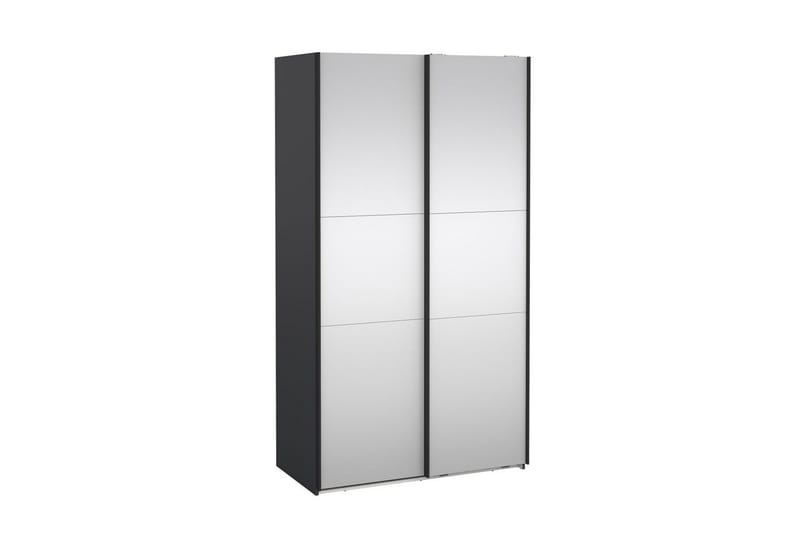 Takeru Garderobe med Spejl 119x220 cm - Sort - Opbevaring - Tøjopbevaring - Garderobeskabe